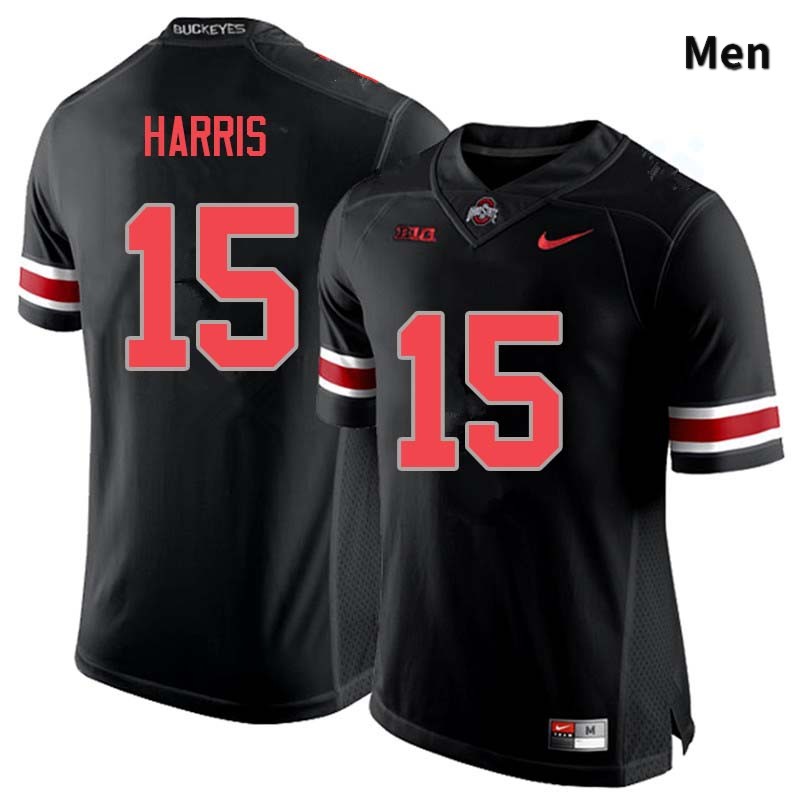 Ohio State Buckeyes Jaylen Harris Men's #15 Blackout Authentic Stitched College Football Jersey